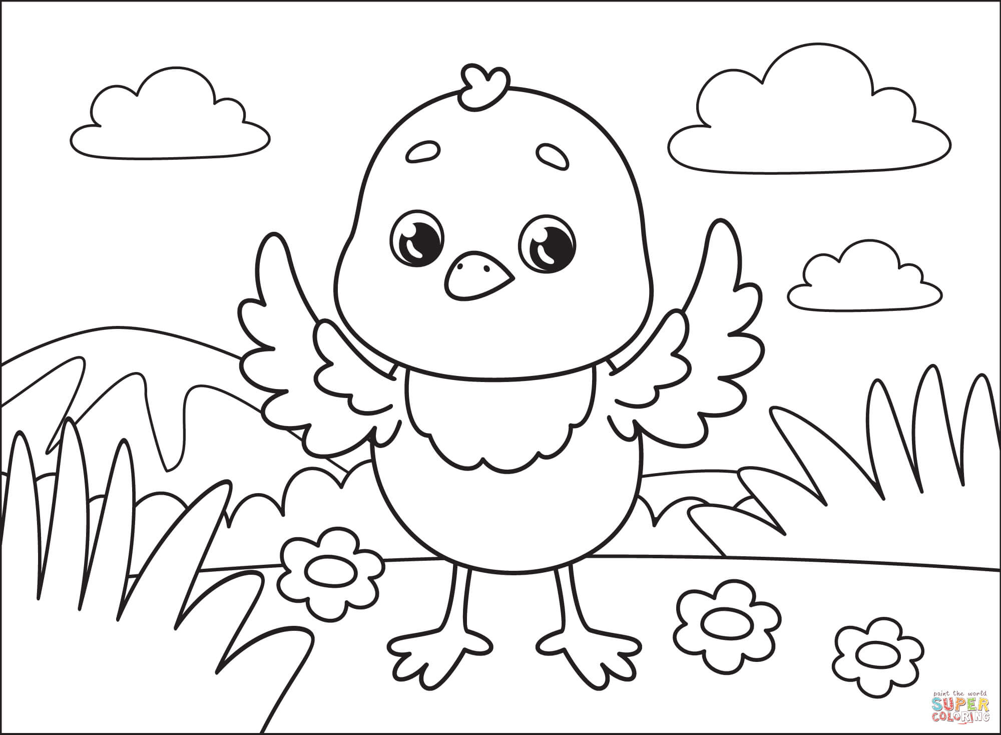 Chick coloring page free printable coloring pages