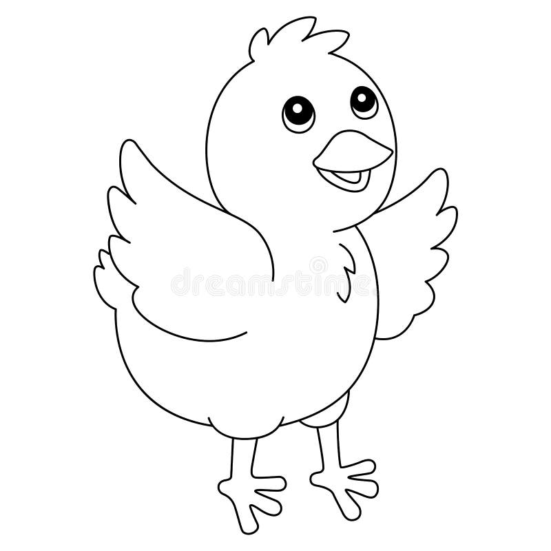 Chick coloring page isolated for kids stock vector