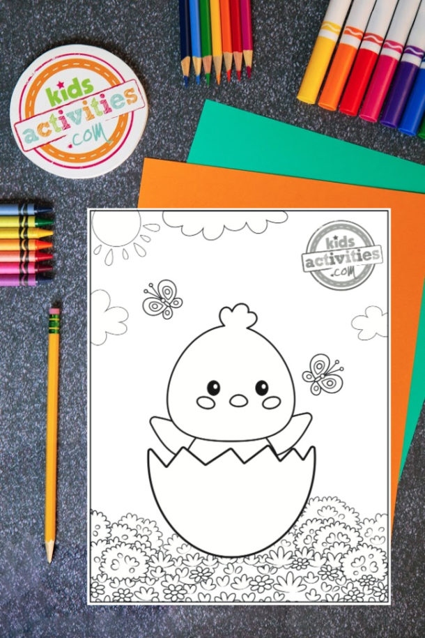 Absolutely the cutest baby chick coloring pageever kids activities blog