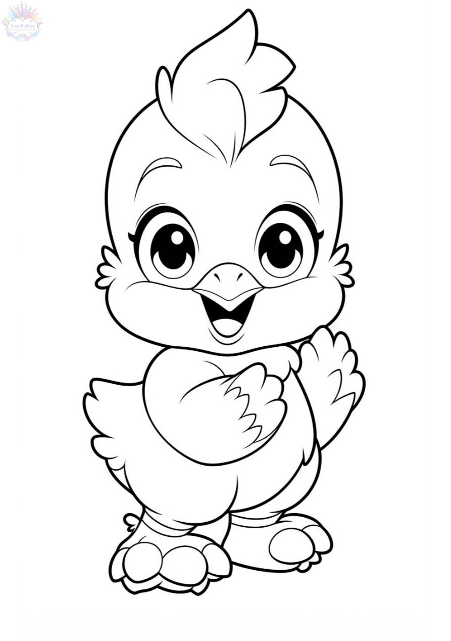 Chick coloring pages