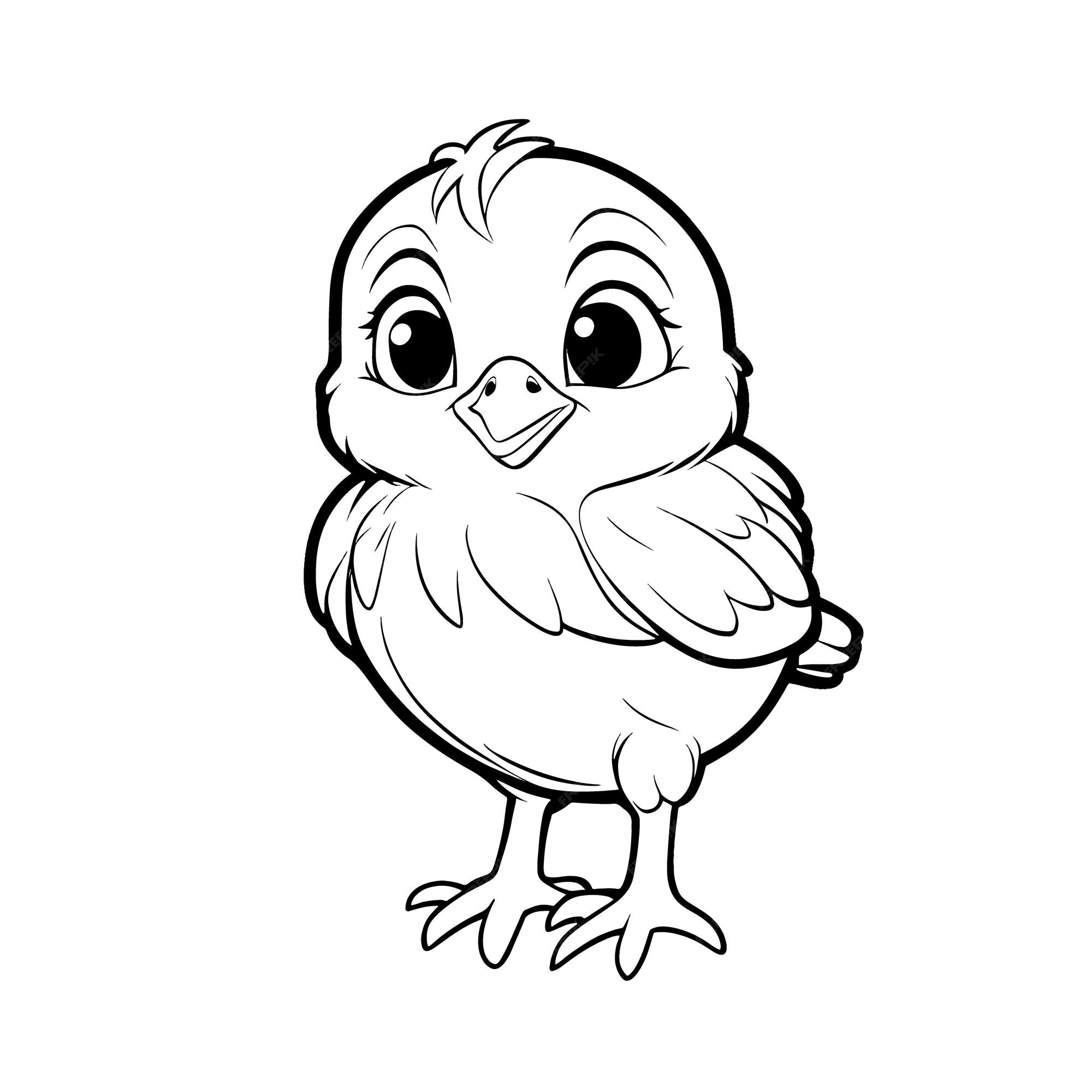 Premium vector coloring page of a cute chick white background