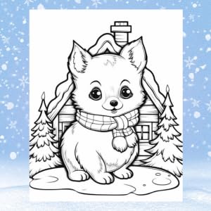 Cute christmas animals coloring book pages of festive coloring pages suitable for