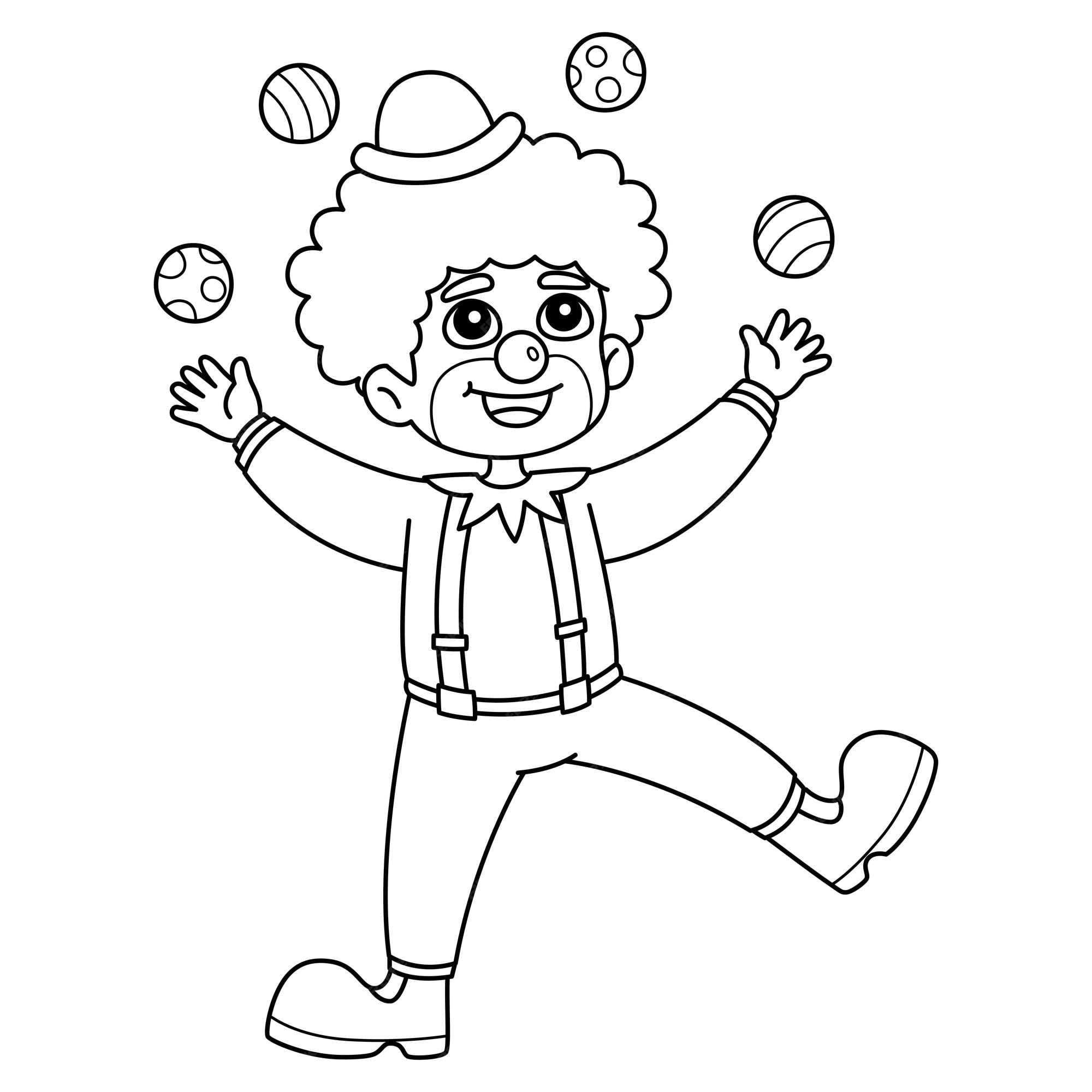 Premium vector a cute and funny coloring page of a birthday clown provides hours of coloring fun for children color this page is very easy suitable for little kids and toddlers