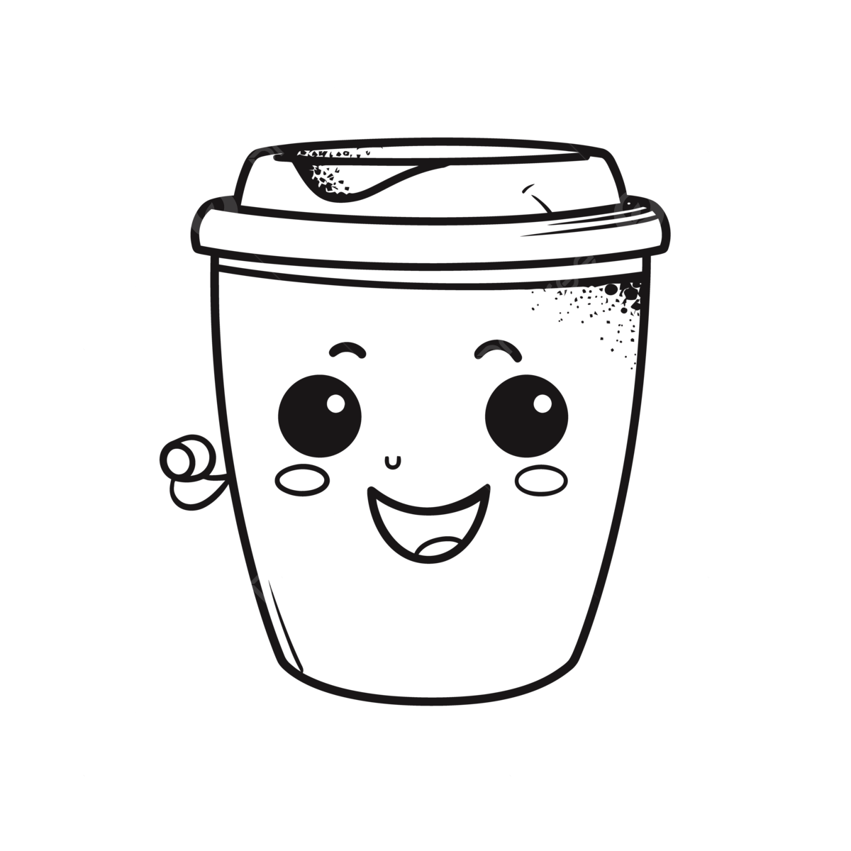 Cute coffee cup coloring page outline sketch drawing vector coffee drawing wing drawing coffee cup drawing png and vector with transparent background for free download