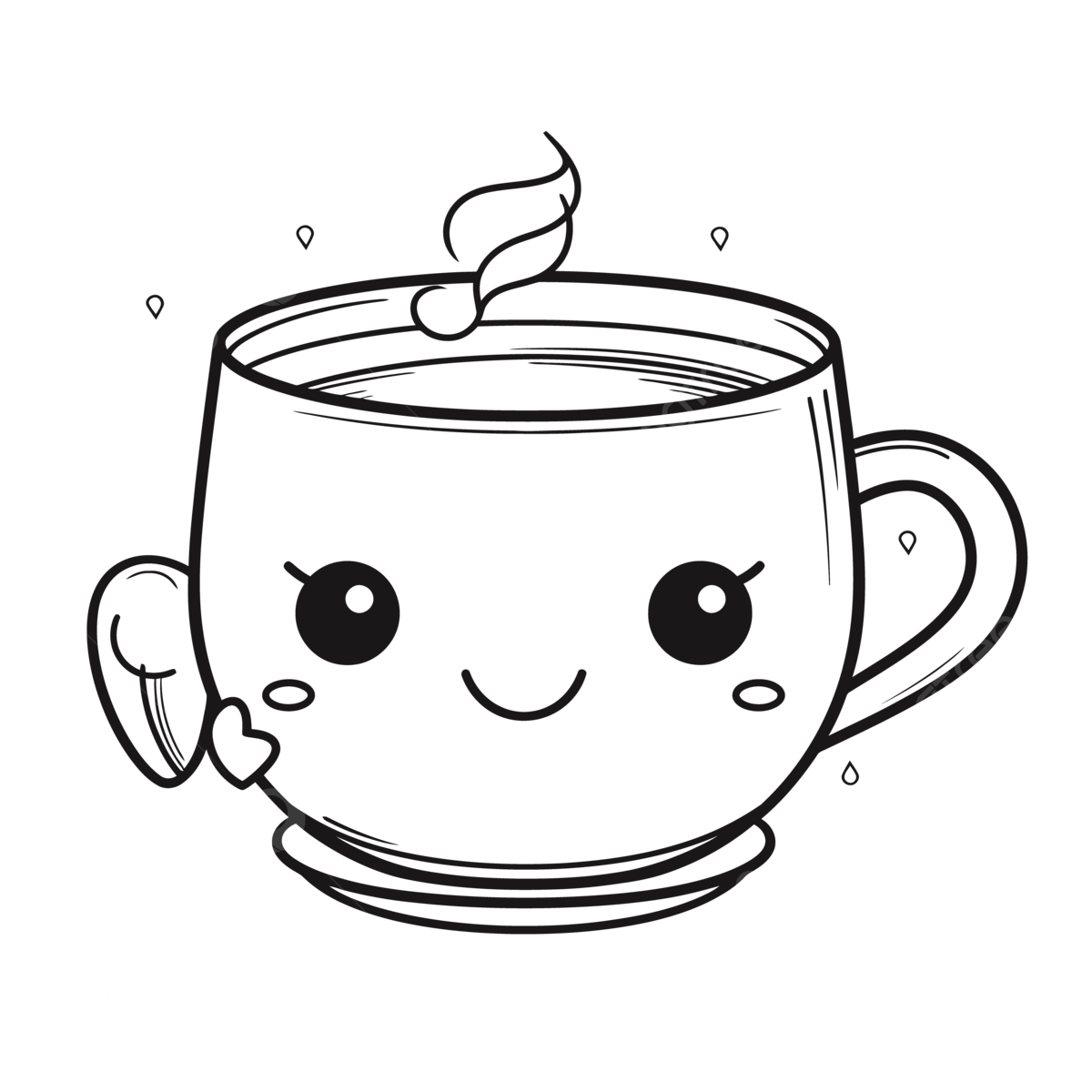 Cute coffee coloring page pages outline sketch drawing vector tea drawing tea outline tea sketch png and vector with transparent background for free download