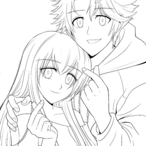Anime couple coloring pages printable for free download