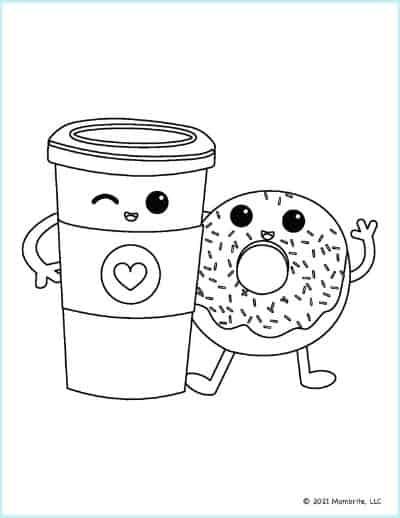 Free printable donut coloring pages donut coloring page coloring pages cool coloring pages