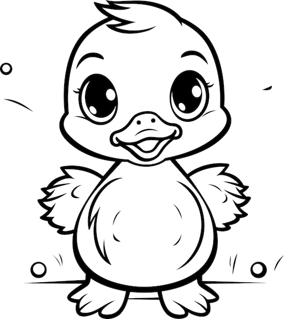 Premium vector duck coloring page for kids vector outline illustration