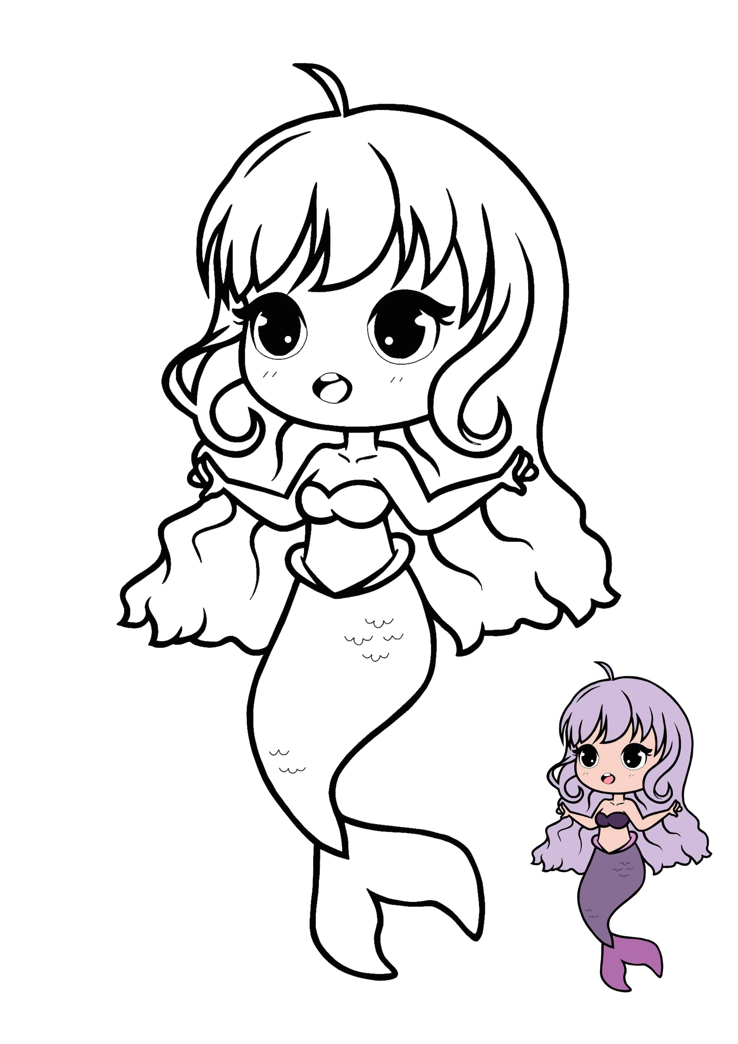 Cute kawaii mermaid coloring page disegni mermaid pagine da colorare disney pagine da colorare per bambini
