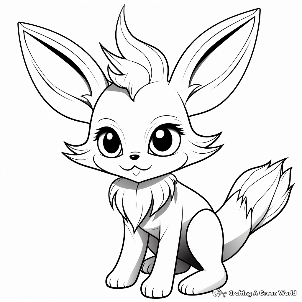 Eevee inspired coloring pages