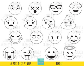Black and white emoji faces emojis cute coloring page by terevela design