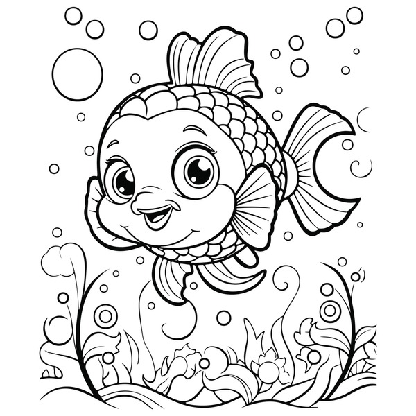 Thousand coloring book fish royalty