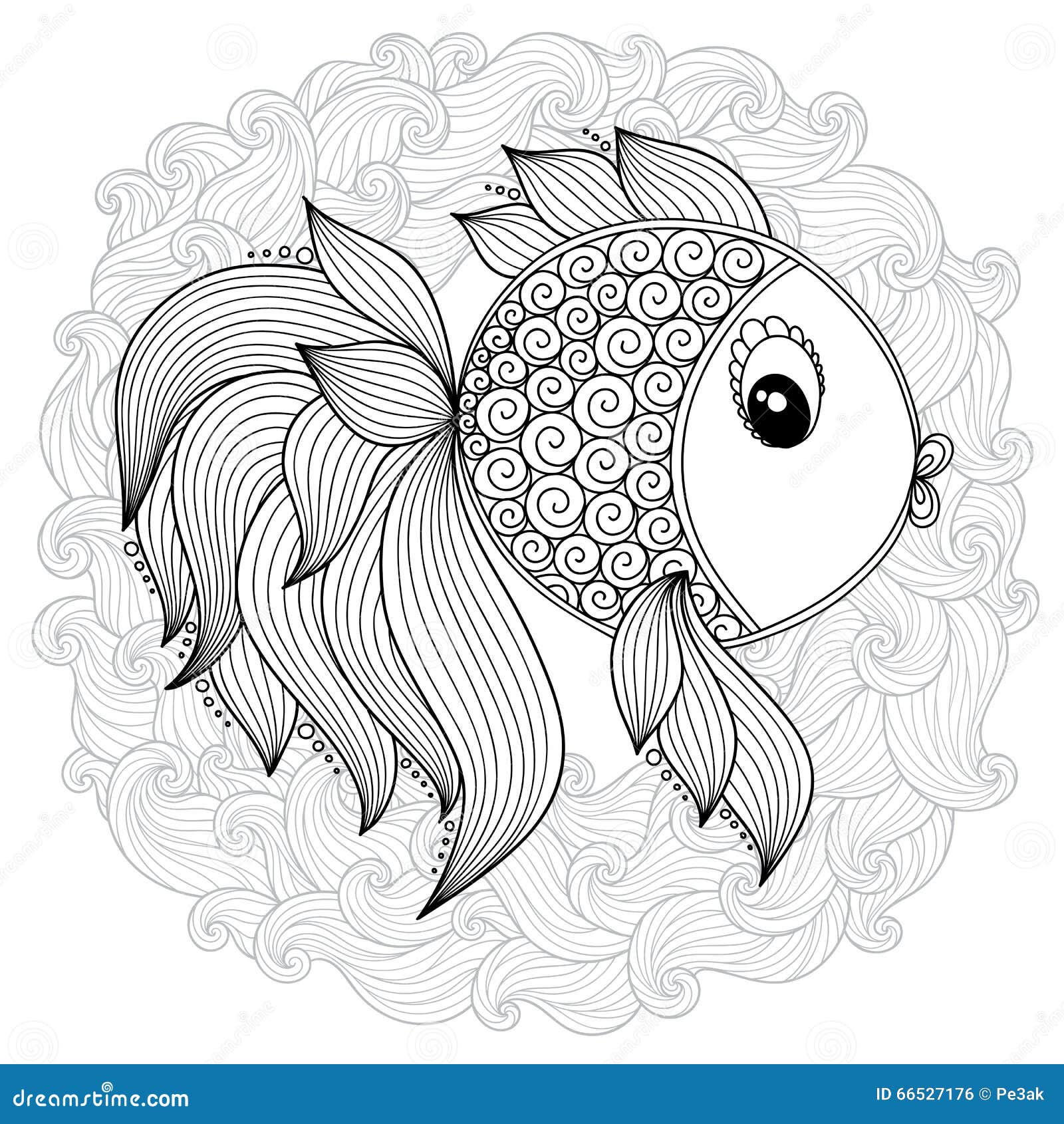 Pattern for coloring book vector cute cartoon fish stock vector