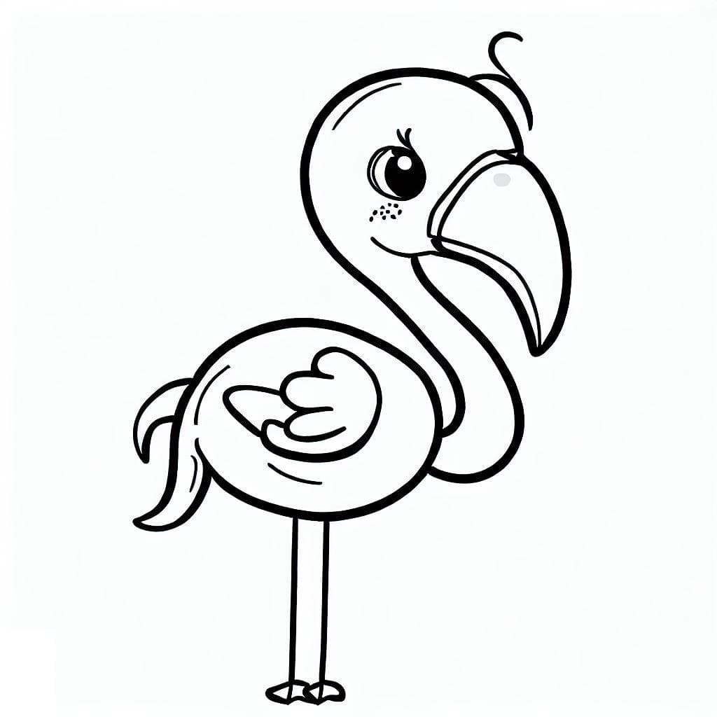 A cute flamingo coloring page
