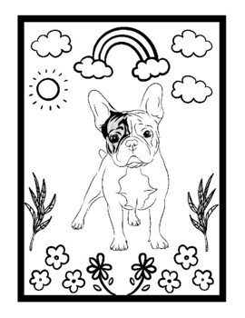 Adorable french bulldogs colouring pages for kids french bulldog coloring sheet