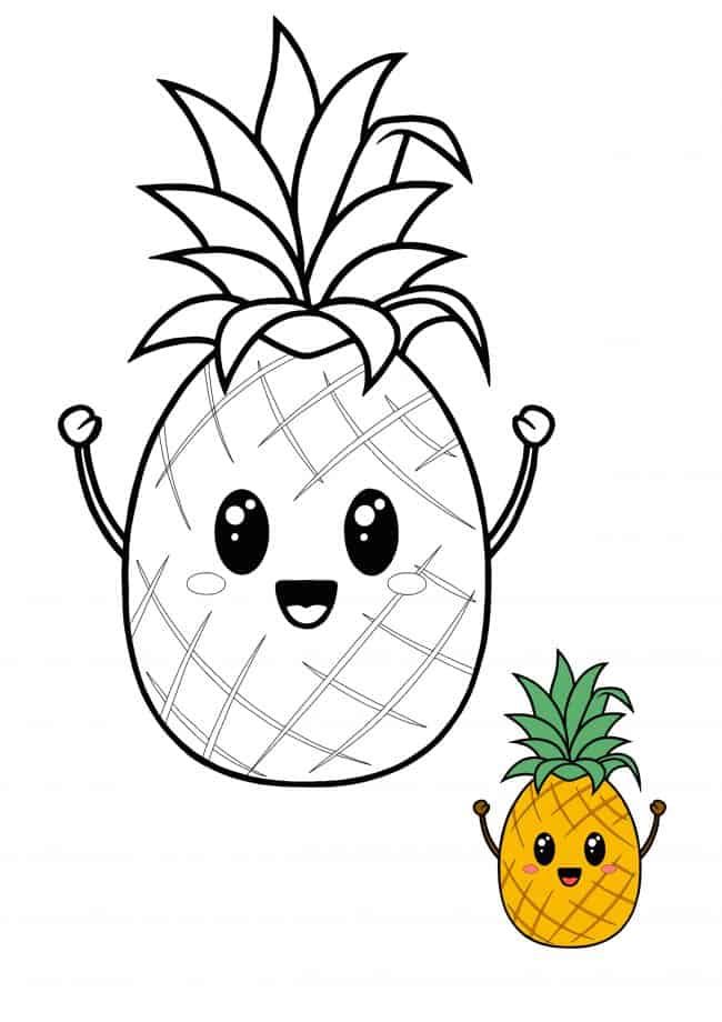 Kawaii strawberry coloring pages