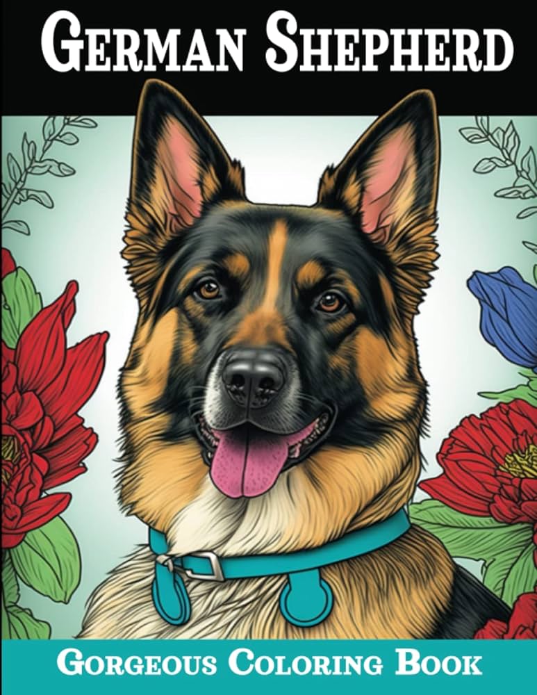 Gorgeous german shepherd coloring book a cute and relaxing dogs coloring pages in floral mandala style for alsatian owners and lovers german shepherd coloring books for teens adults art dizilina