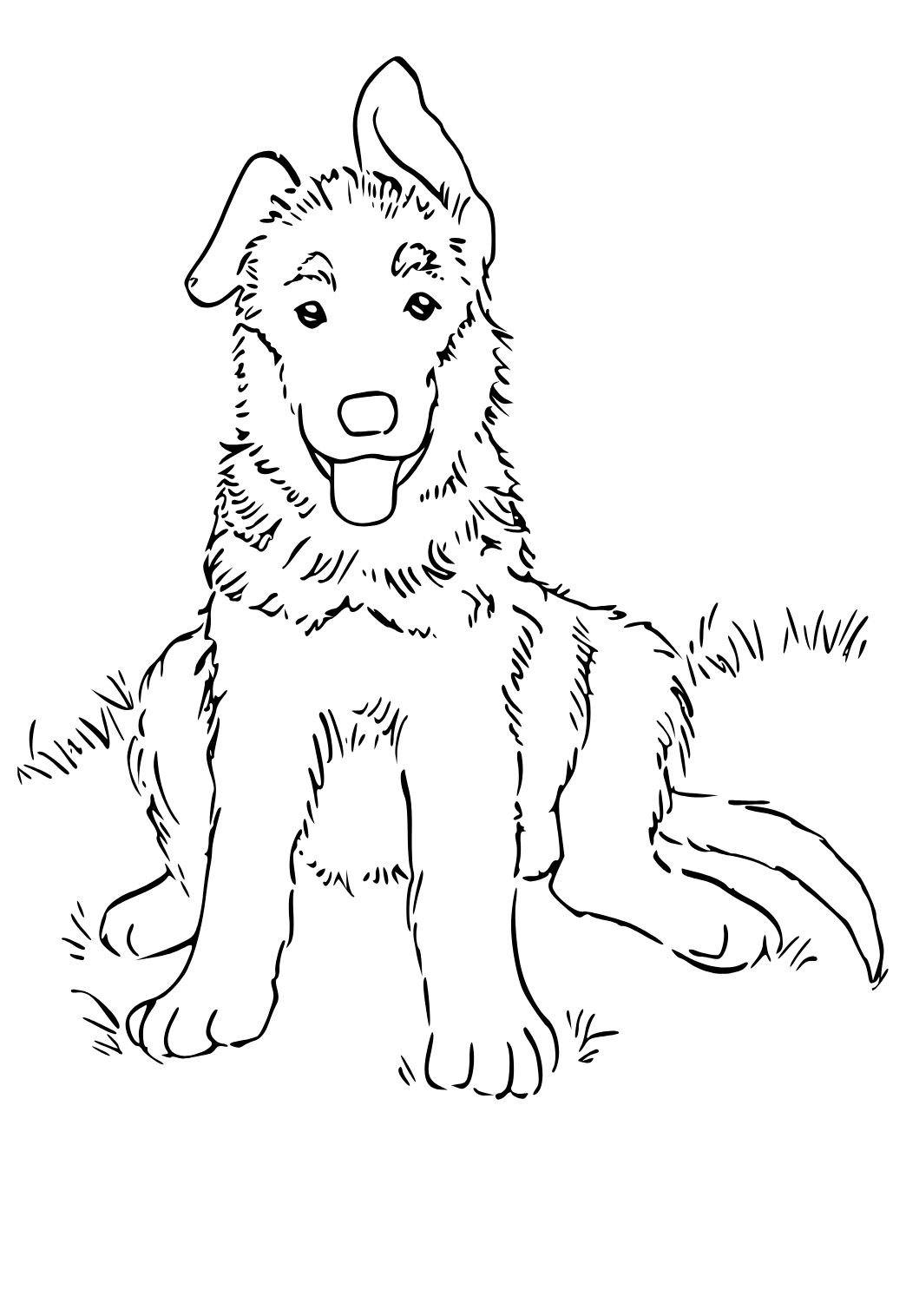 Free printable german shepherd puppy coloring page for adults and kids