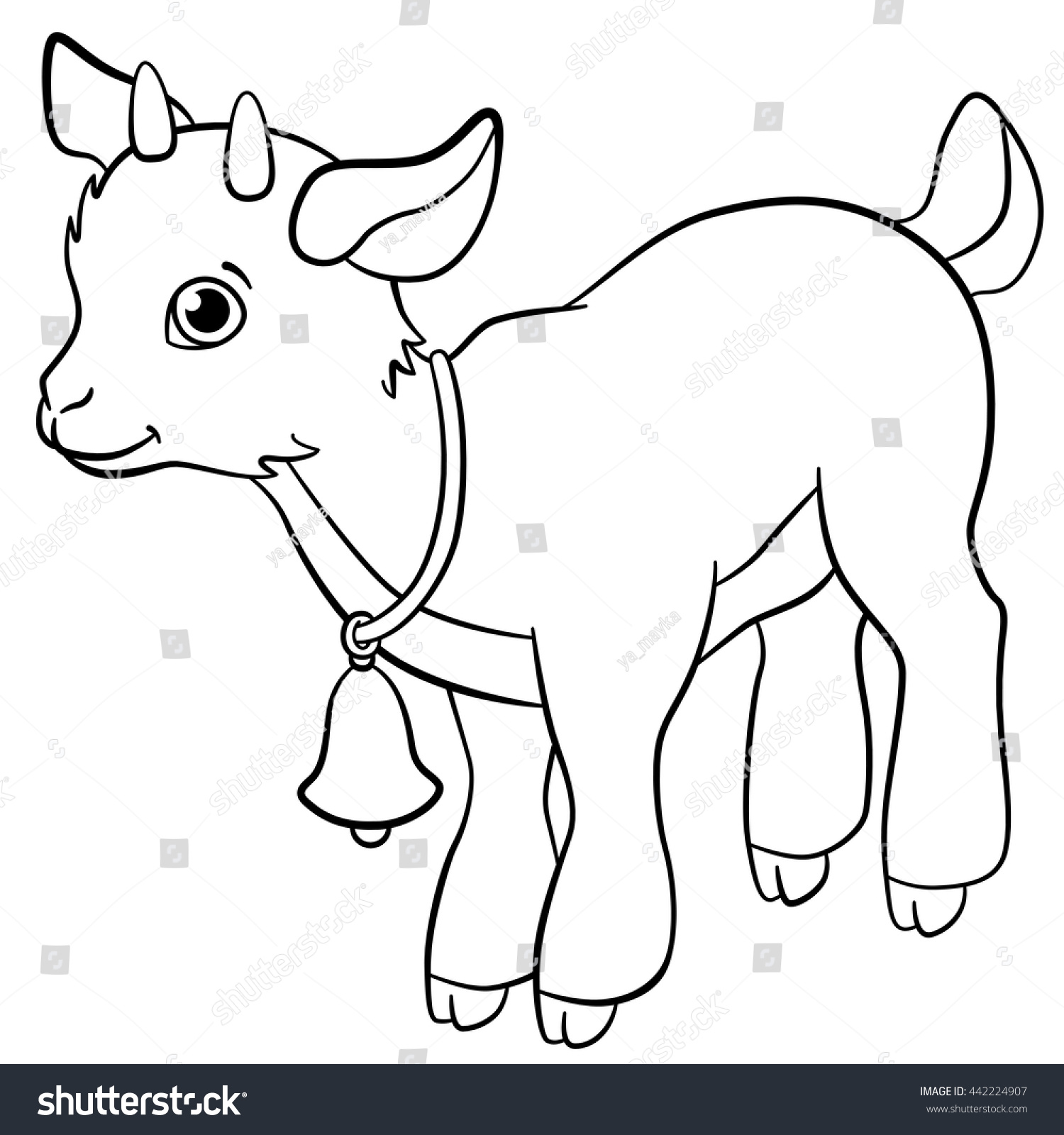 Coloring pages farm animals little cute stock vector royalty free