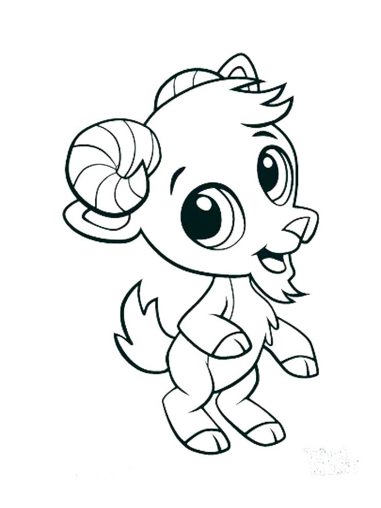 Cute goat begging for food coloring page