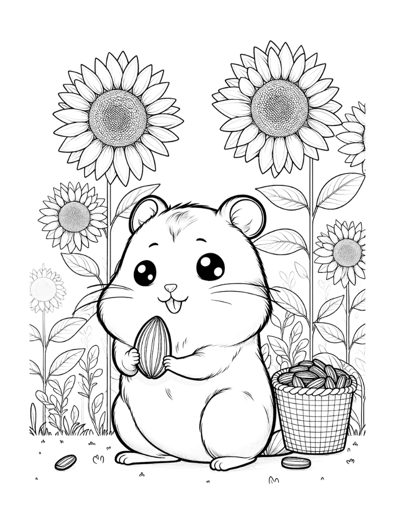 Free cute hamster coloring pages
