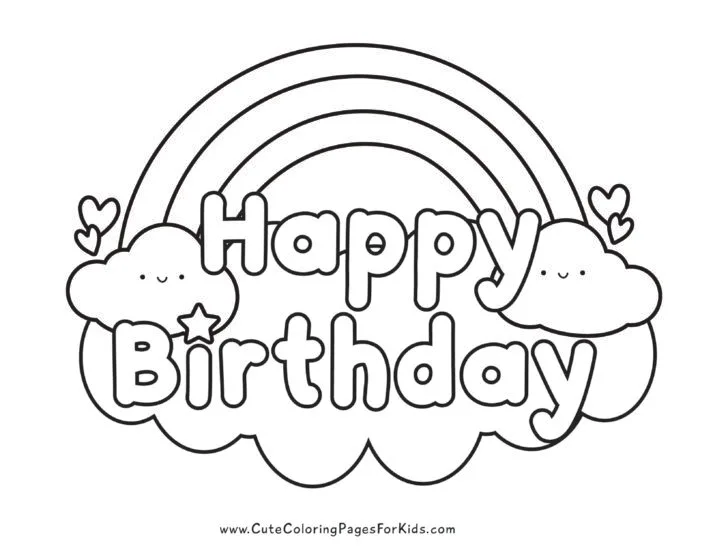 Free printable birthday coloring pages