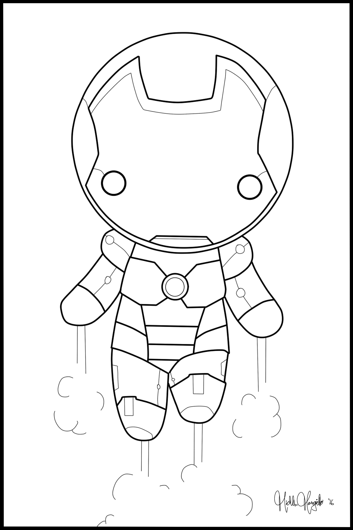 Chibi iron man coloring page by kitty