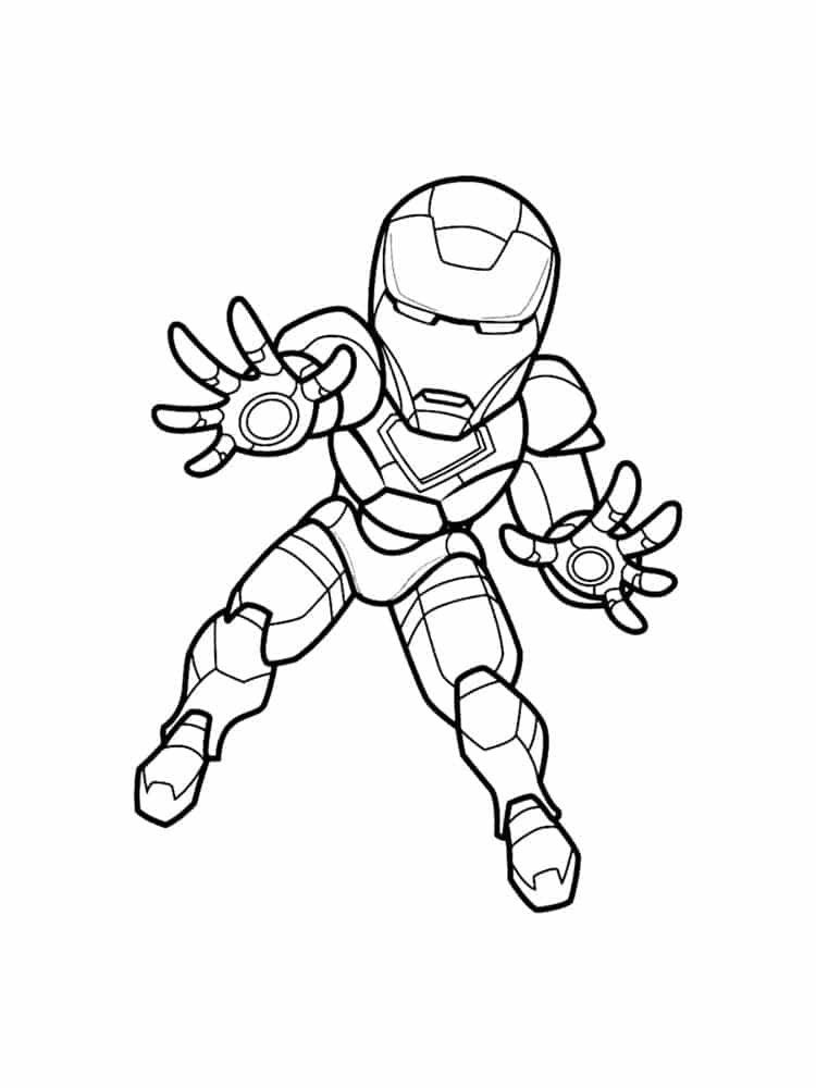 Little iron man coloring page