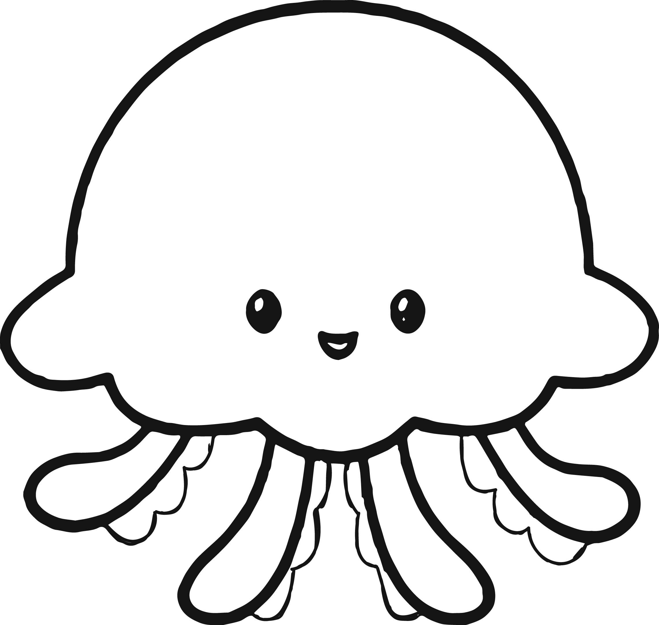 Awesome cute jellyfish coloring page cute drawings cute coloring pages cute wolf drawings