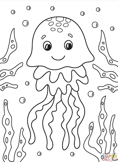 Jellyfish coloring pages