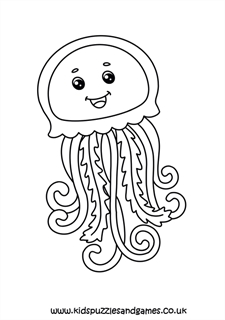 Cute jellyfish louring page