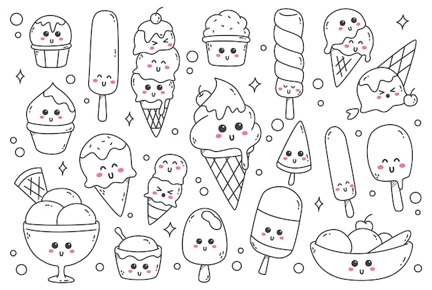 Page kawaii food coloring images