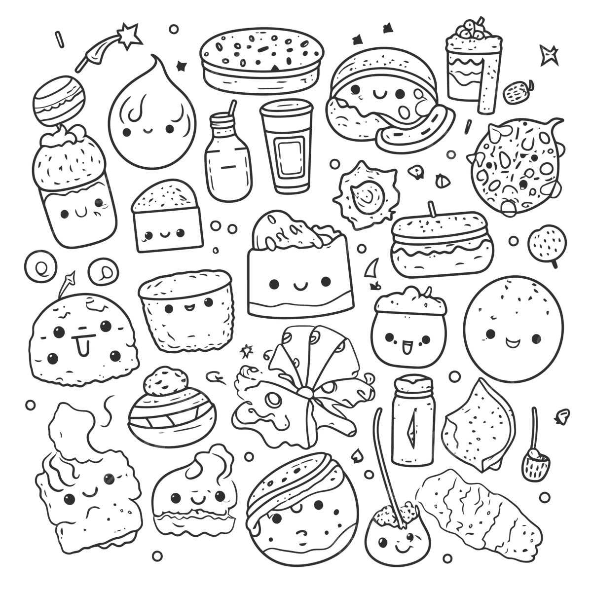 Cute food coloring pages images free outline sketch drawing vector wing drawing food drawing ring drawing png and vector with transparent background for free download