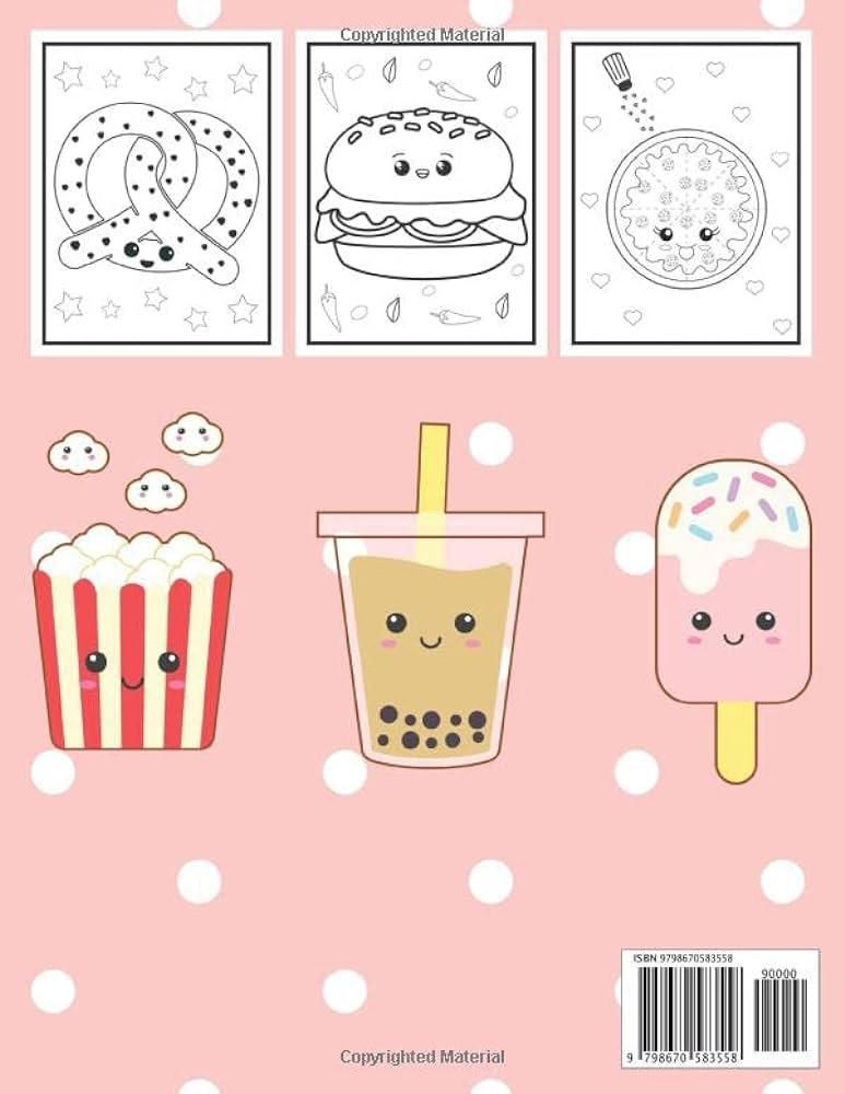 Fast food kawaii coloring book for by publications inaaya