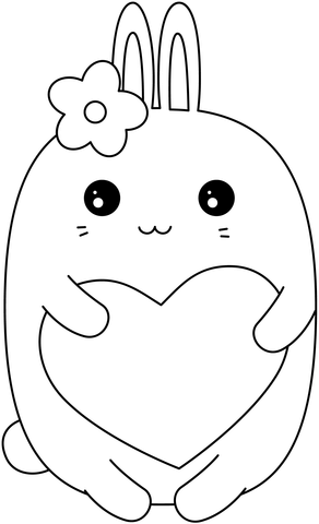 Kawaii bunny coloring page free printable coloring pages