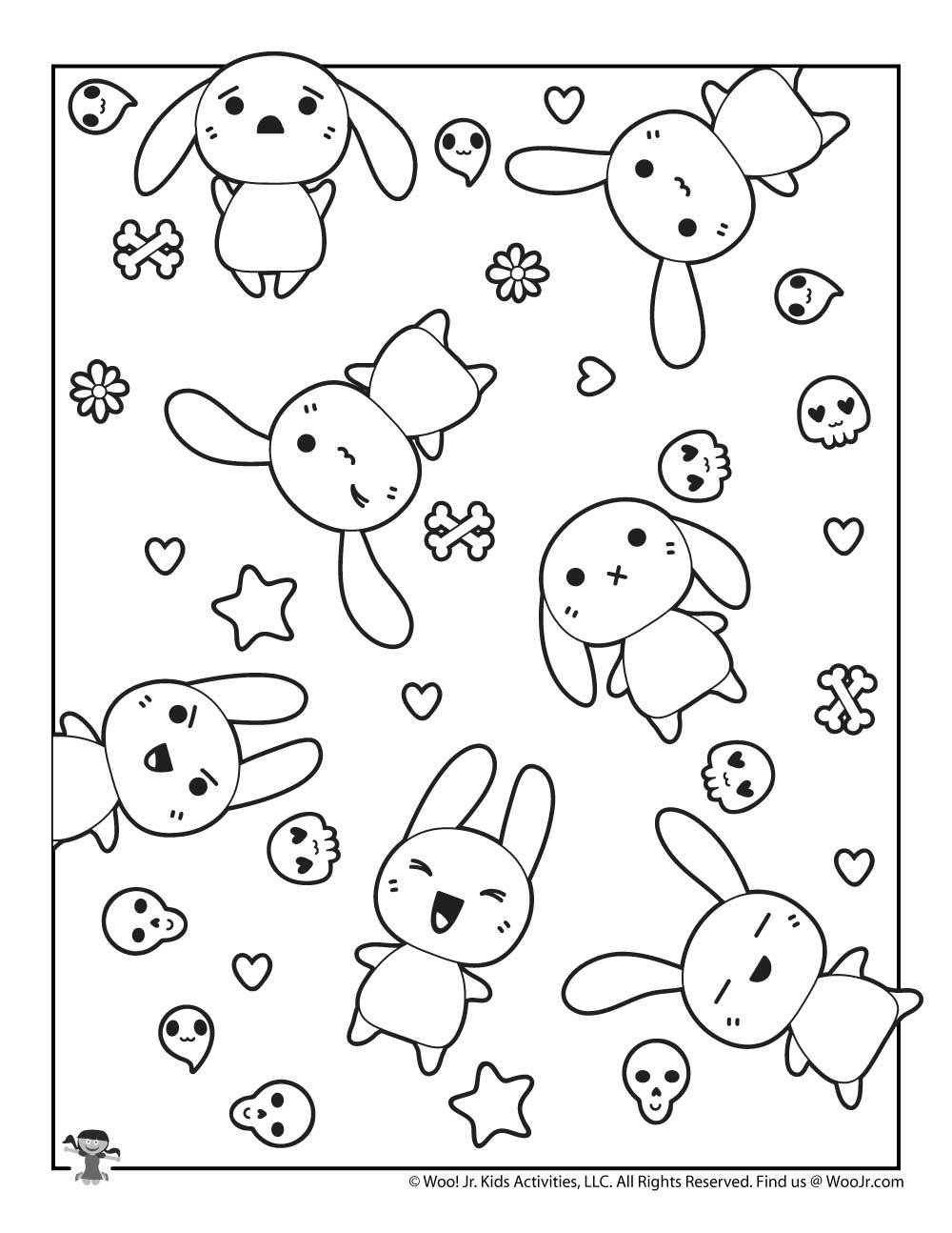 Kawaii bunnies to color woo jr kids activities bunny colorg pages cute colorg pages puppy colorg pages