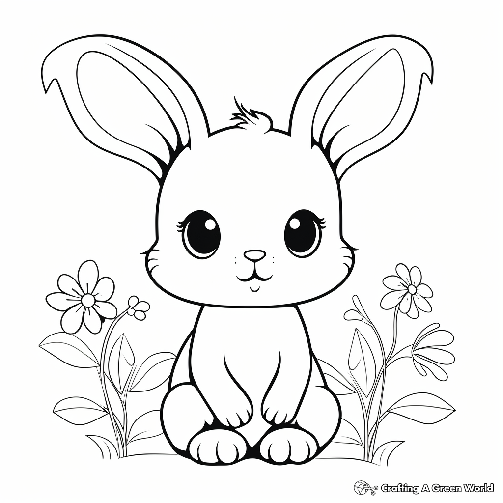 Kawaii bunny coloring pages