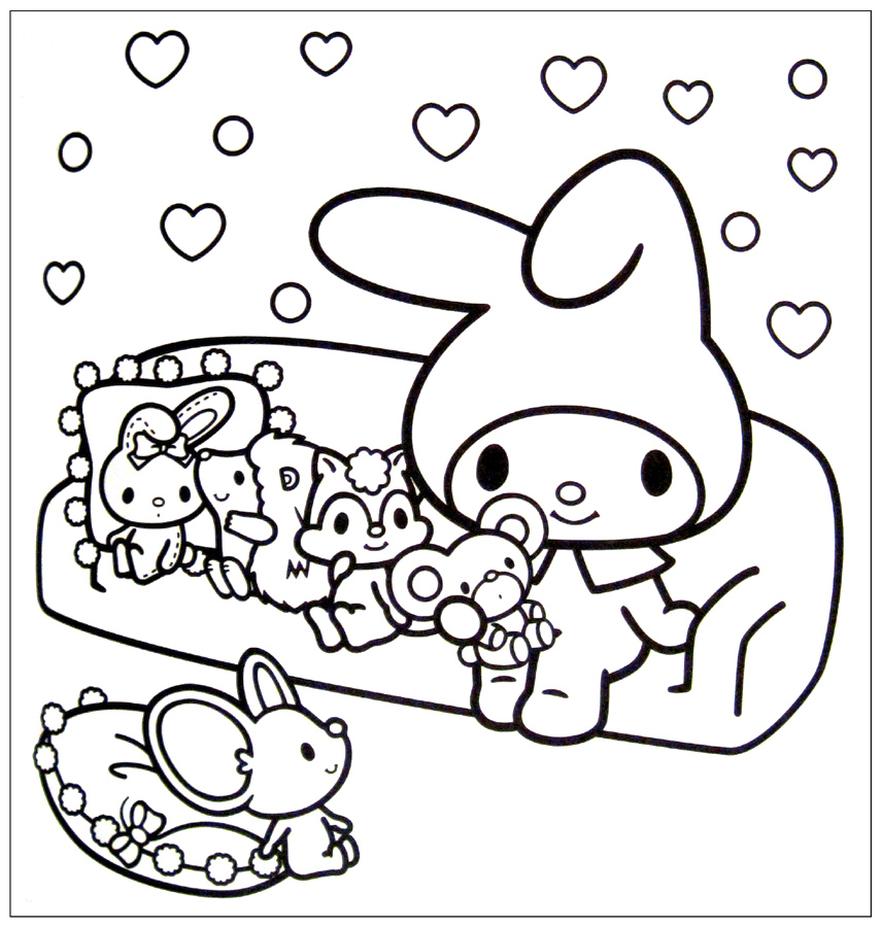 Get this kawaii bunny coloring pages to print