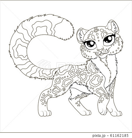 Coloring page for kids with charming cartoon