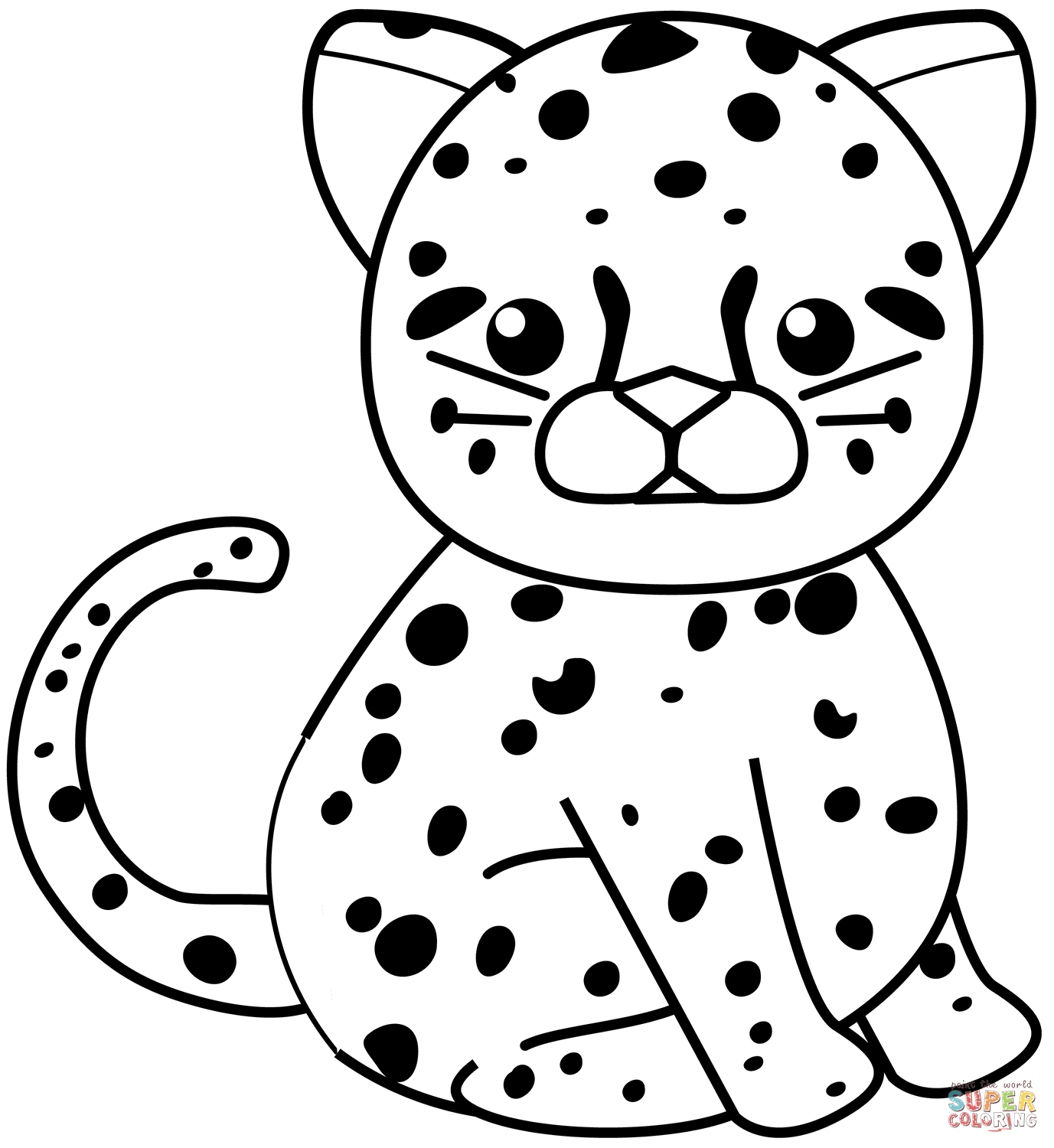 Cute leopard coloring page free printable coloring pages
