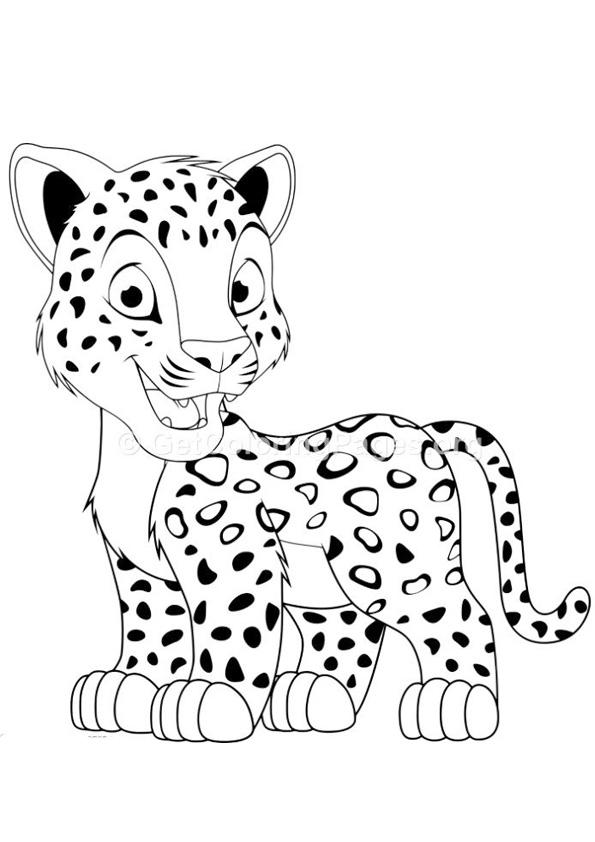 Coloring pages baby leopard coloring pages