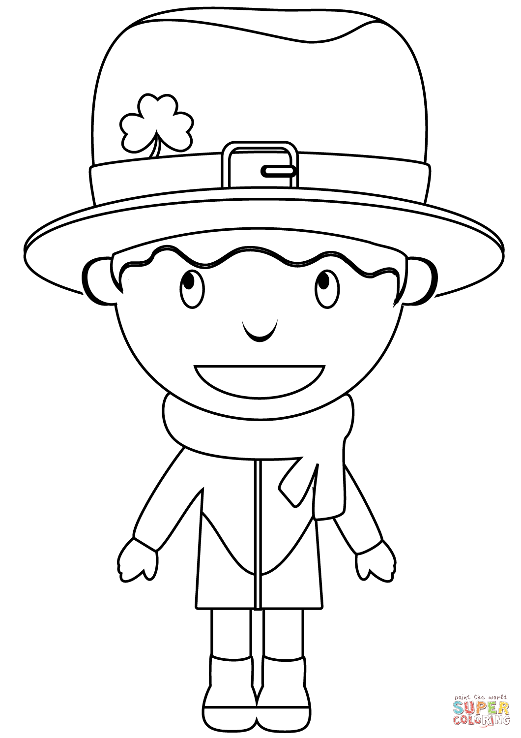 Cute leprechaun coloring page free printable coloring pages