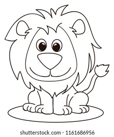 Coloring page cute little lion preschool stock vector royalty free