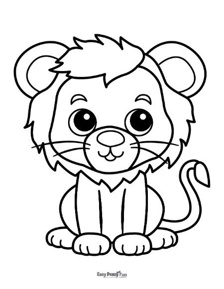 Printable lion coloring pages â sheets lion coloring pages lion drawing simple lion cartoon drawing