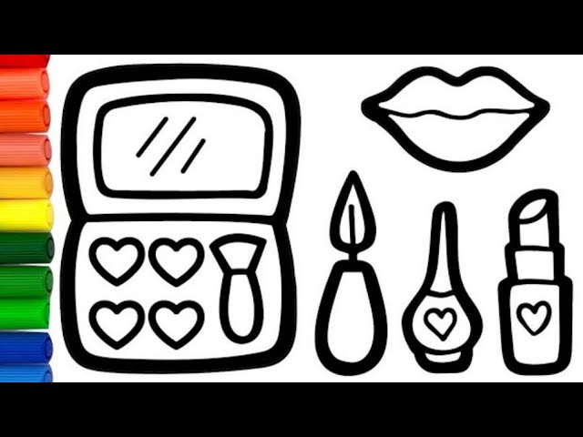 How to draw akeup kit drawing coloring page for kids child art