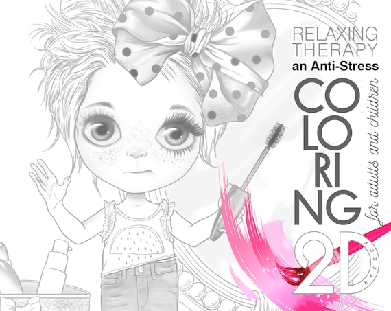Cute fashion girl fashionista cosmetic makeup coloring page mothers daughters printable coloring pages little girls digital pdf