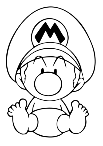 Baby mario coloring page free printable coloring pages
