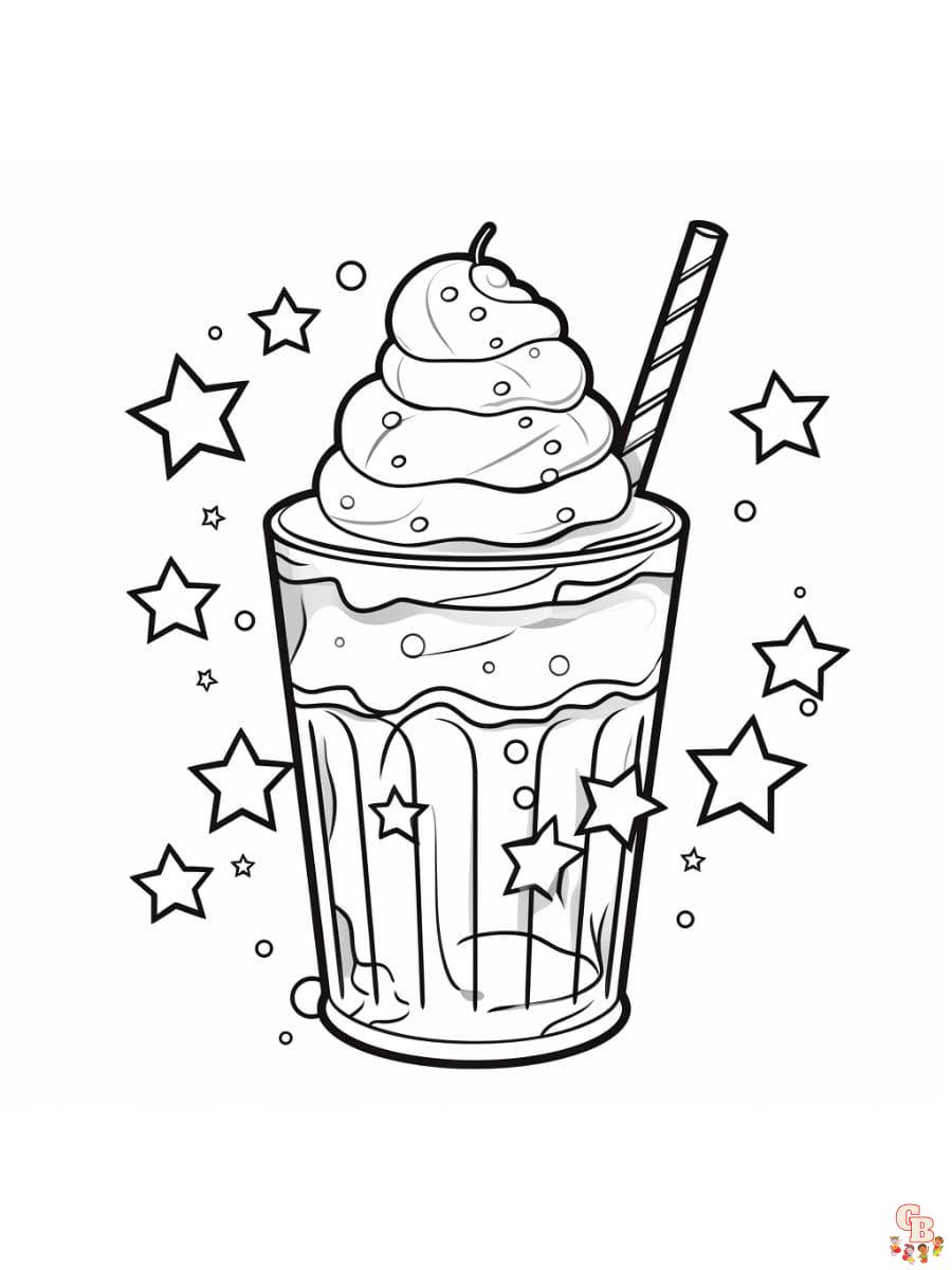 Printable milkshake coloring pages free for kids and adults