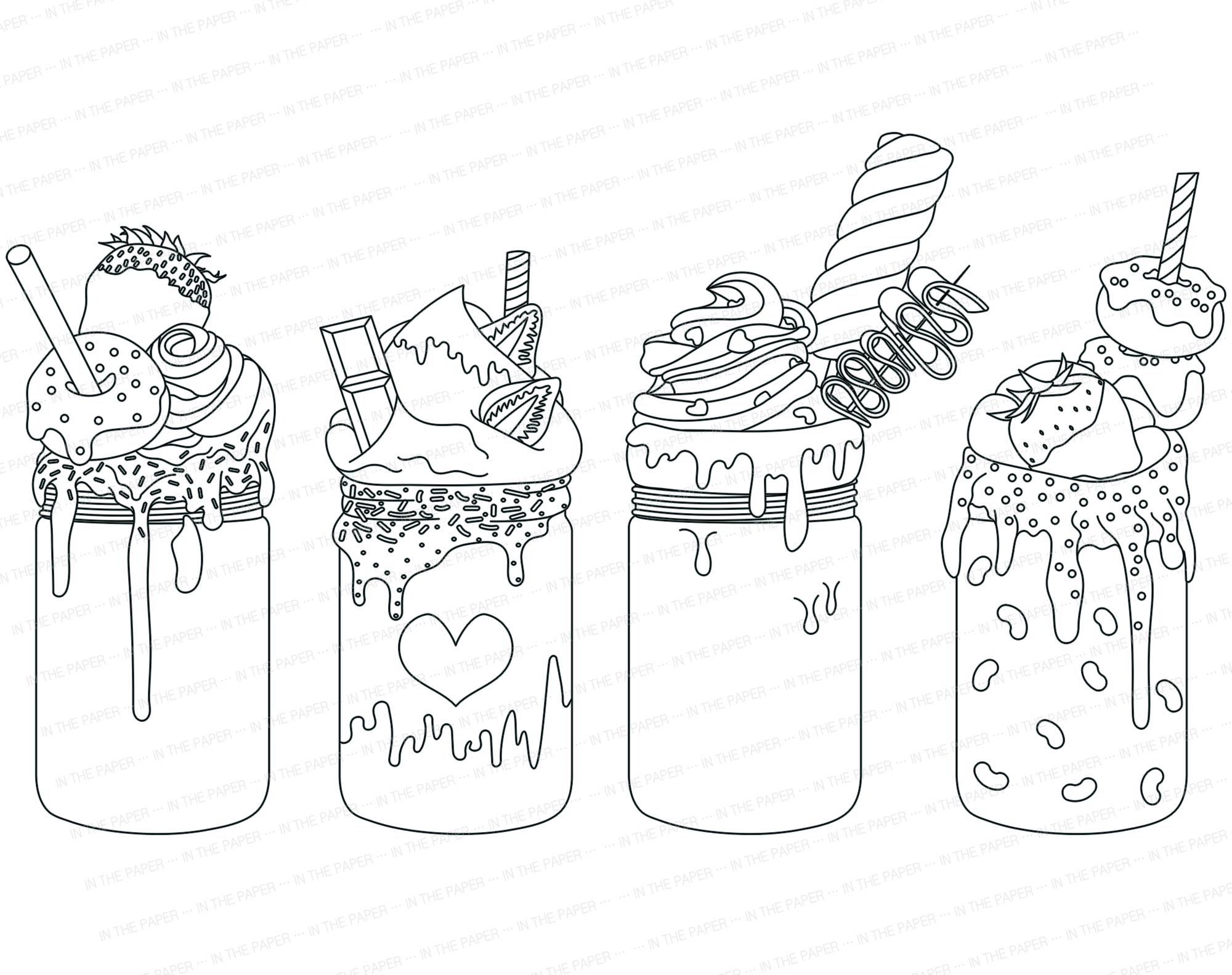 Monster milkshake coloring pages ice cream svg png