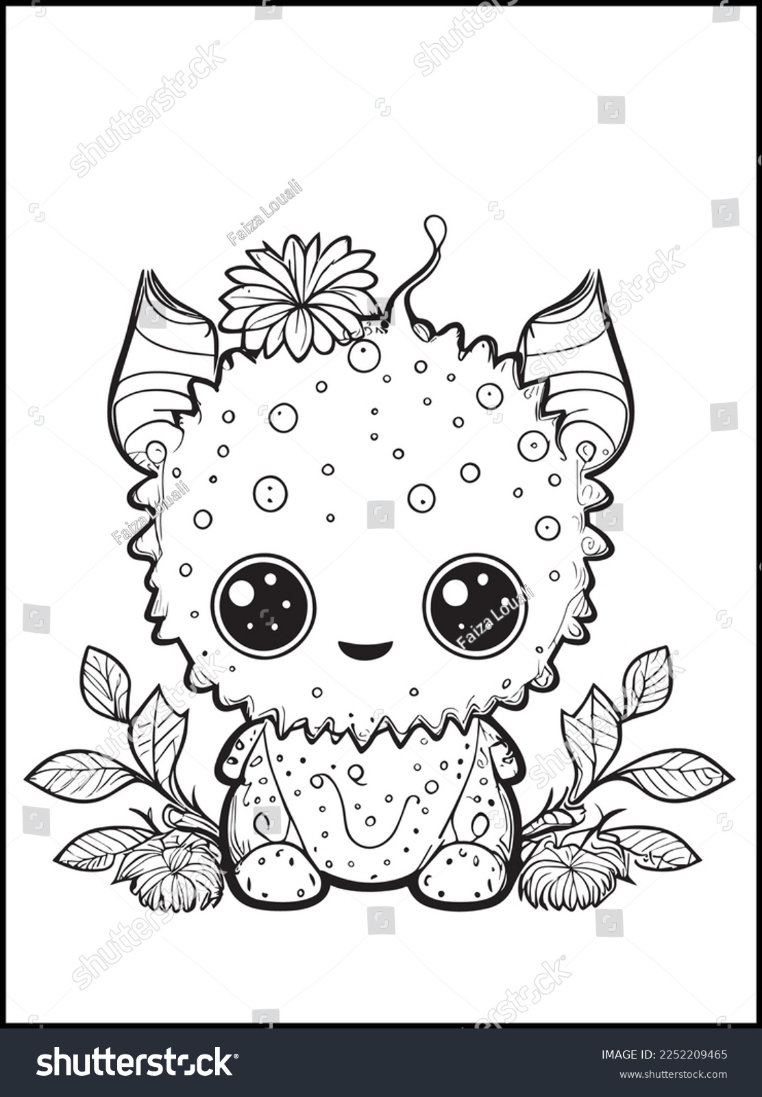 Cute monster coloring pages kids stock vector royalty free